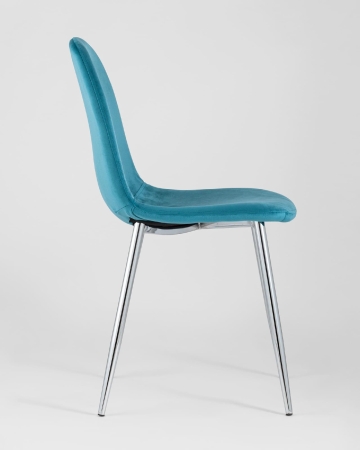 Стул Валенсия велюр темно-бирюзовый хромированные ножки Стул Валенсия велюр темно-бирюзовый хромированные ножки