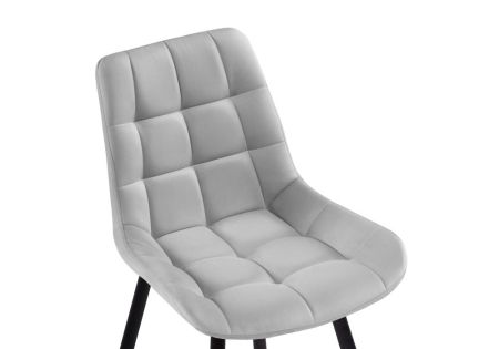 Стул Челси велюр светло-серый, черный