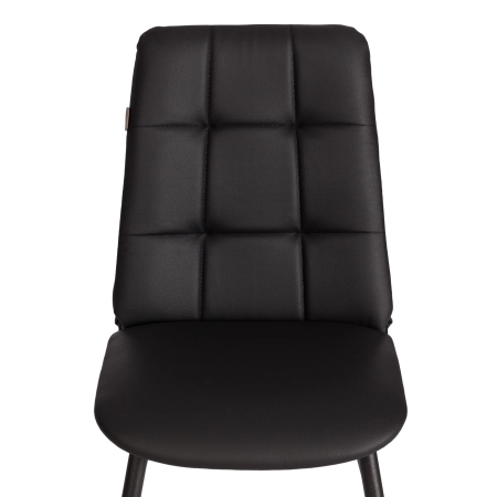 Стул обеденный Asti черный, экокожа и металл, мягкое сиденье, без подлокотников Стул обеденный Asti черный, экокожа и металл, мягкое сиденье, без подлокотников