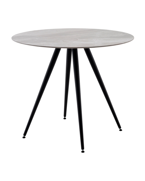 Стол Ники с круглой столешницей из керамики Italian light grey 900 Стол Ники с круглой столешницей из керамики Italian light grey 900