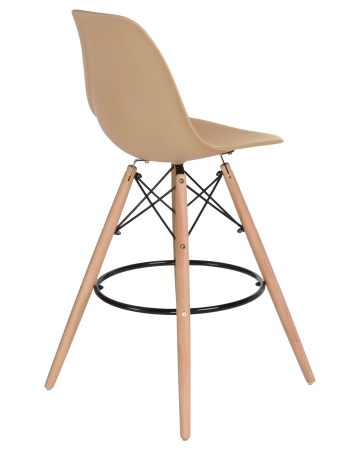 Стул барный DSW BAR ножки светлый бук сиденья бежевый GR-03