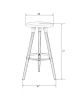 Набор 4 шт Табурет барный ROYCE, ножки светлый бук белый (W-02)
