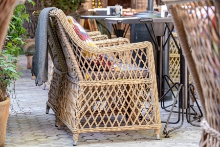 "Латте" плетеное кресло из искусственного ротанга, соломенный