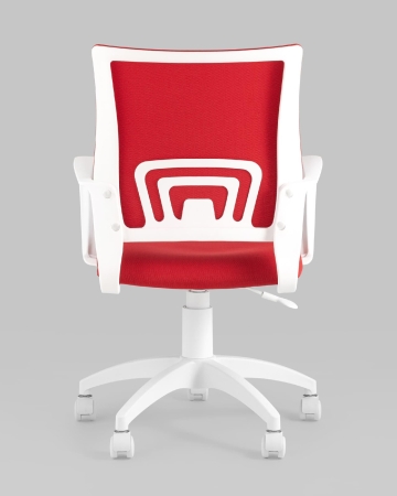 Кресло офисное ST-BASIC-W TopChairs красная ткань крестовина белый пластик фото в интернет-магазине Stoolmarket