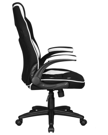 Кресло игровое RICK черно-белая ткань