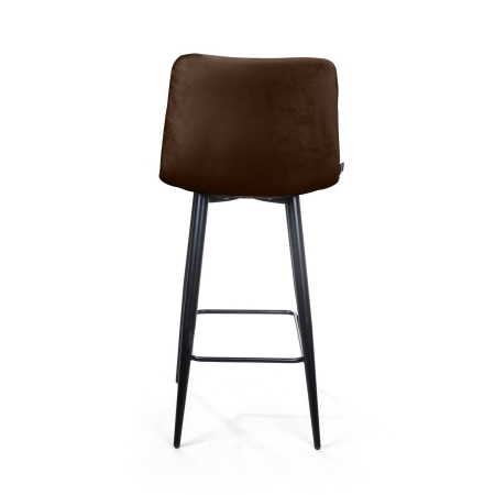 Стул полубарный UNO бархат коричневый, черный конус