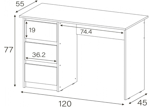 Компьютерный стол Идена СТП06-1200 ЛДСП белый