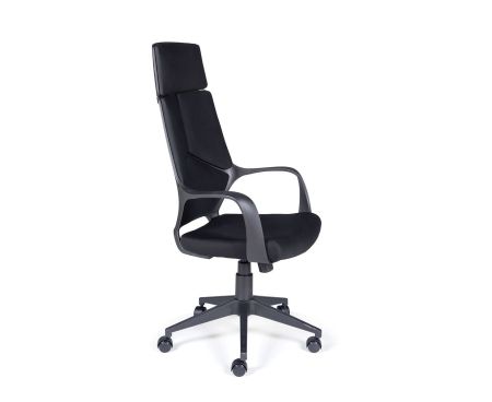 Кресло офисное IQ черный, черный пластик, черная ткань