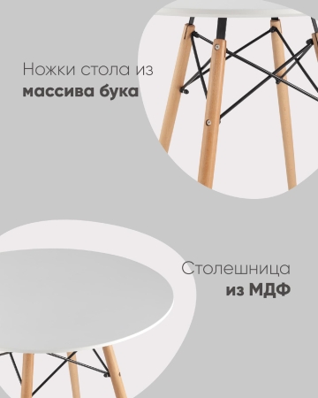 Стол круглый Eames DSW NEW D70 белый