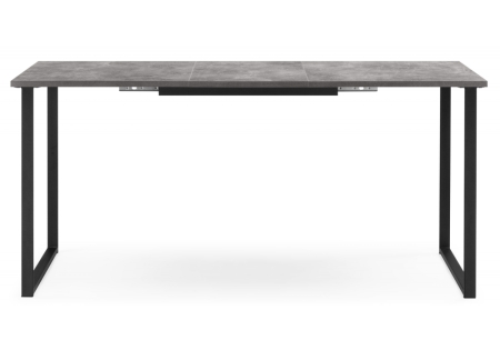Стол деревянный Лиман 117 (157) x 77 бетон светлый, черный матовый