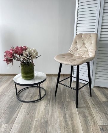 Полубарный стул YAM G062-03 светло-бежевый велюр (H=65cm)