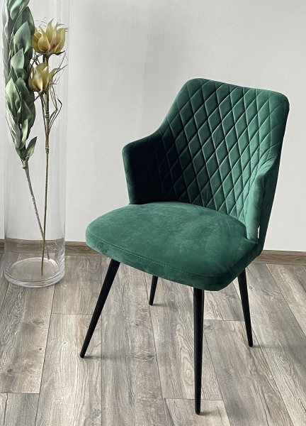 Стул HERMAN 360 градусов, зеленый #19 велюр, черный каркас Стул HERMAN 360 градусов, зеленый #19 велюр, черный каркас