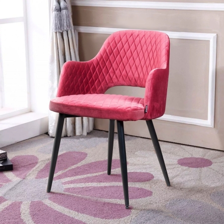 Стул с подлокотниками William бархат винно-красный