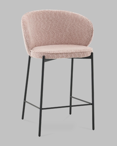 Стул полубарный Тисдейл букле розово-персиковый