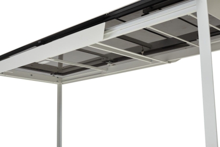 Стол CREMONA 140 HIGH GLOSS STATUARIO белый мрамор глянцевый керамика, белый каркас