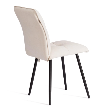 Стул обеденный Sweet белый и серый, ткань и металл, мягкое сиденье, без подлокотников Стул обеденный Sweet белый и серый, ткань и металл, мягкое сиденье, без подлокотников