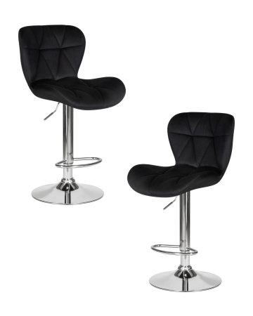 Набор 2 шт Стул барный BARNY, черный велюр (MJ9-101)