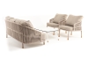 "Верона" лаунж-зона 5-местная плетеная из роупа (веревки), каркас алюминиевый белый, роуп бежевый фото в интернет-магазине Stoolmarket