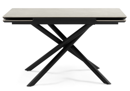 Керамический стол Мэриан 120(180)х80 carmen light grey, черный