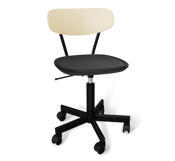 Стул подъемно-поворотный SHT-ST85-2/S121М бежевый и черный муар