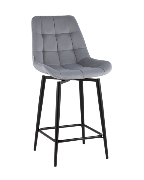 Стул полубарный Флекс с поворотным механизмом велюр велютто серый Стул полубарный Флекс с поворотным механизмом велюр велютто серый