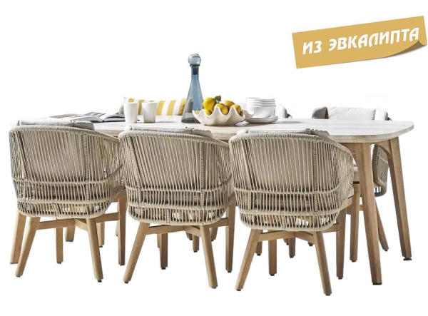 Комплект деревянной мебели Tagliamento Mali светлое дерево