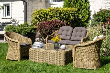 "Равенна" диван двухместный плетенный из ротанга, цвет соломенный