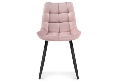 Стул Челси велюр розовый, черный