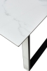 Стол Франк 160 белый мрамор, стекло, белый мрамор - черный