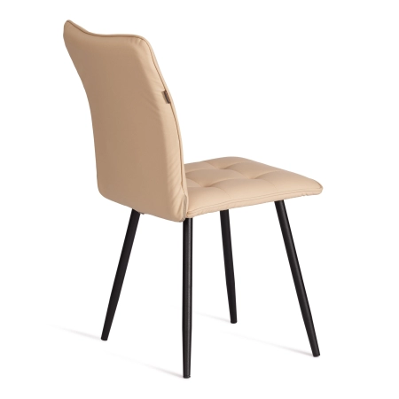 Стул обеденный Bari бежевый, экокожа и металл, мягкое сиденье, без подлокотников Стул обеденный Bari бежевый, экокожа и металл, мягкое сиденье, без подлокотников