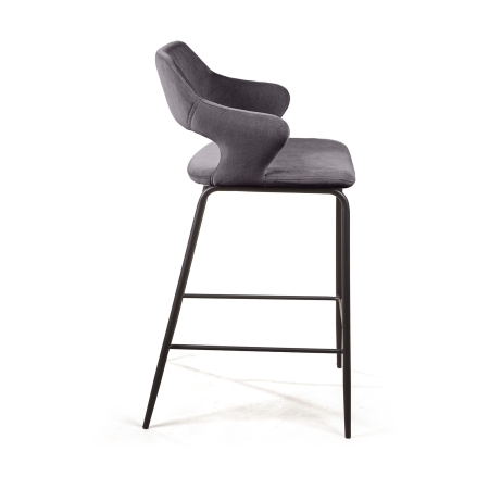 Стул полубарный Woddy бархат антрацит