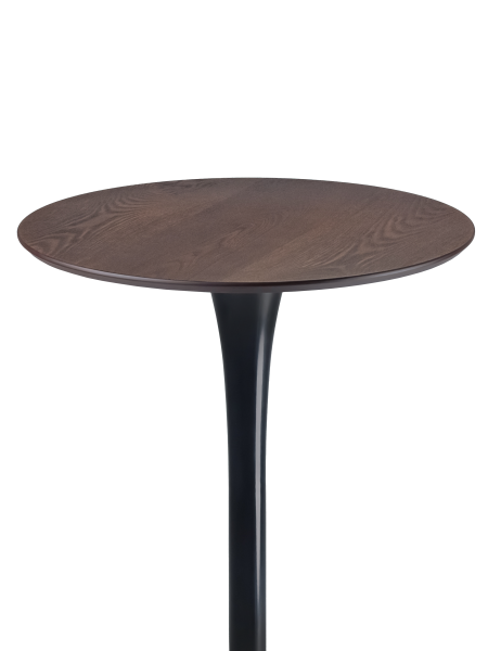 Барный стол Tulip style черный каркас столешница орех