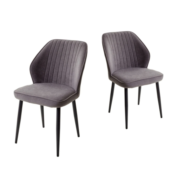 Стул VENA цвет B28 темно-серый, велюр, черный каркас