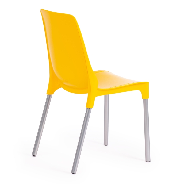 Стул GENIUS (mod 75) металл и пластик, 46x56x84cм, желтый, ножки хром Стул GENIUS (mod 75) металл и пластик, 46x56x84cм, желтый, ножки хром