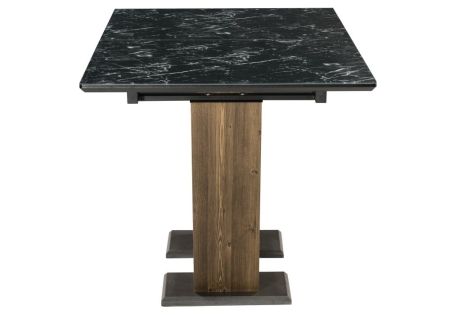Стол деревянный Иматра мрамор черный, черная шагрень