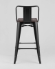Стул полубарный TOLIX WOOD со спинкой черный глянцевый