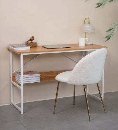 Компьютерный стол LUCIA H475 дуб натуральный, черный каркас