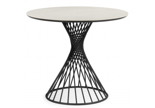 Керамический стол Вивиен 90 carmen light grey, черный