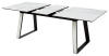 Стол Франк 160 белый мрамор, стекло, белый мрамор - черный