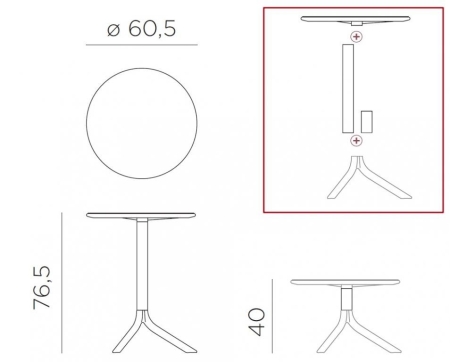 Стол пластиковый обеденный Spritz + Spritz Mini черный
