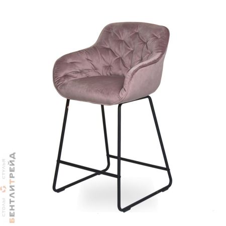 Полубарный стул Тиффани пыльно-розовый бархат