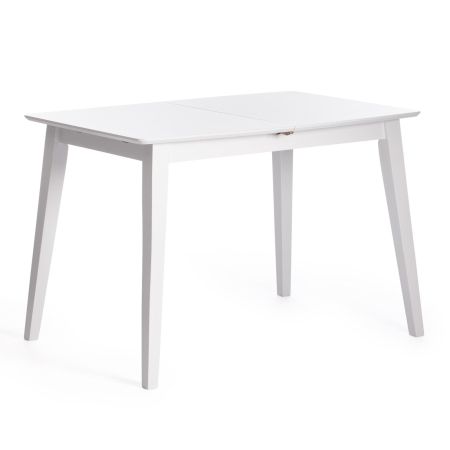 Стол обеденный раскладной Retro дерево гевея, МДФ, 110+30x75x75 см, белый