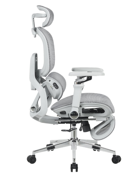 Кресло офисное TopChairs Prodigy с оттоманкой серый