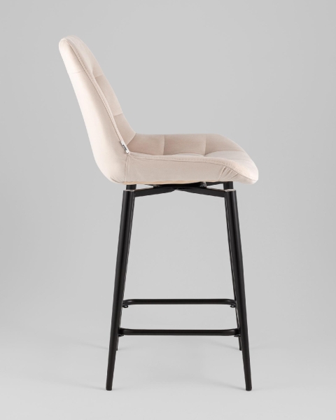 Стул полубарный Флекс с поворотным механизмом велюр бежевый Стул полубарный Флекс с поворотным механизмом велюр бежевый