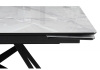 Стол стеклянный Блэкберн 140(200)х80 кристл белый мрамор, черный