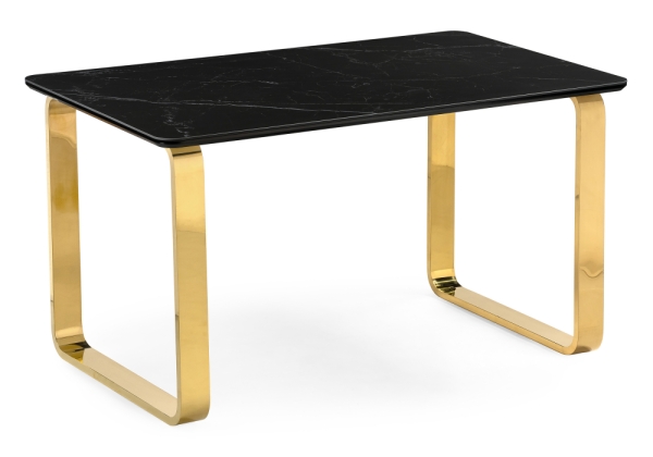 Керамический стол Селена 4 140х80 черный мрамор, золото