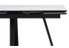 Керамический стол Памелла 140(200)х80 белый мрамор, черный