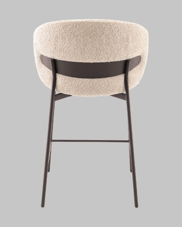Стул полубарный Блейз букле капучино, каркас серо-коричневый