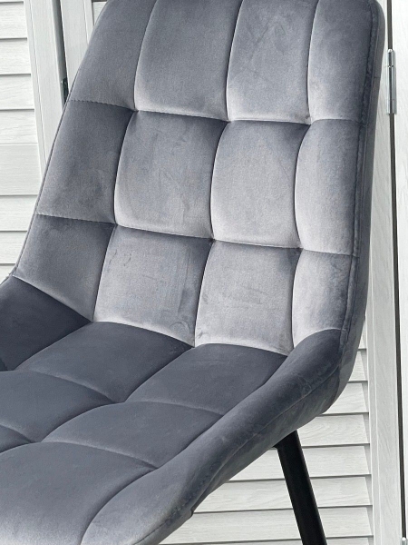 Полубарный стул ХОФМАН, цвет серый #H14, велюр / черный каркас H=63cm