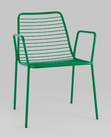 Стул с подлокотниками Дели металл зеленый